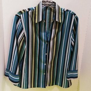 Piano wom.s size S top, vert.stripe blouse